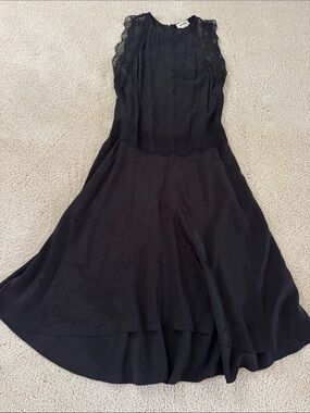 Zadig & Voltaire black Midi lace trim dress sz xs